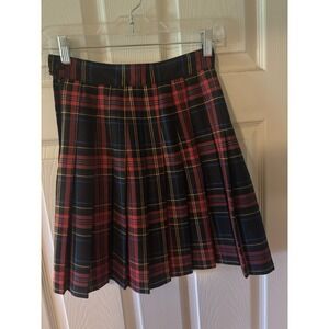 Ultra Pink Classic Plaid Pleated Mini Skirt Size Small Vintage